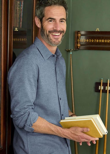 Cotton Traders Pale Blue Winter Warm Cotton Shirt