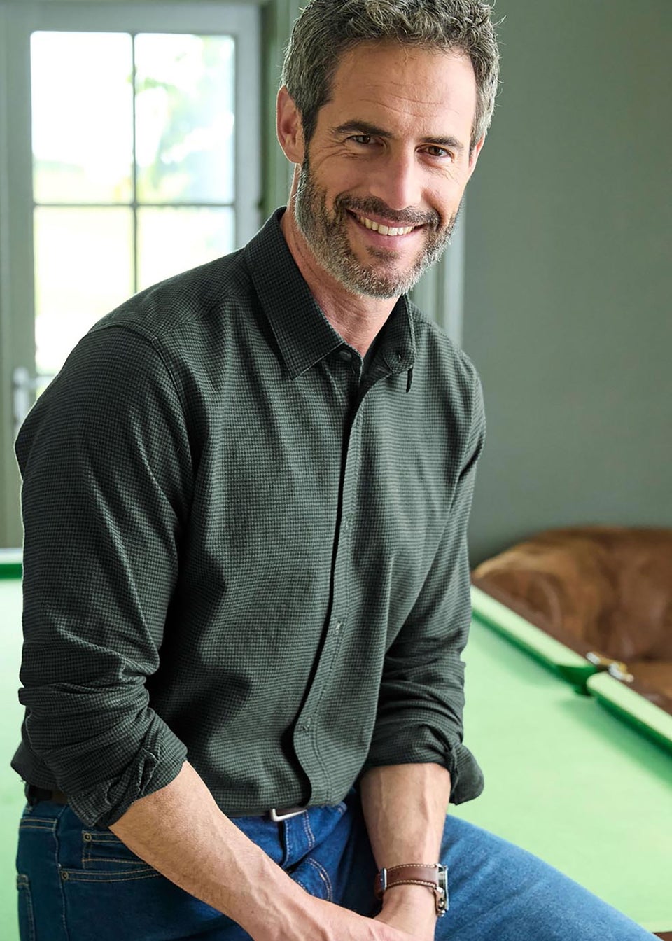 Cotton Traders Dark Green Winter Warm Cotton Shirt