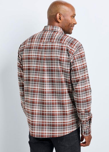 Cotton Traders Black Guinness Long Sleeve Brushed Oxford Check Shirt