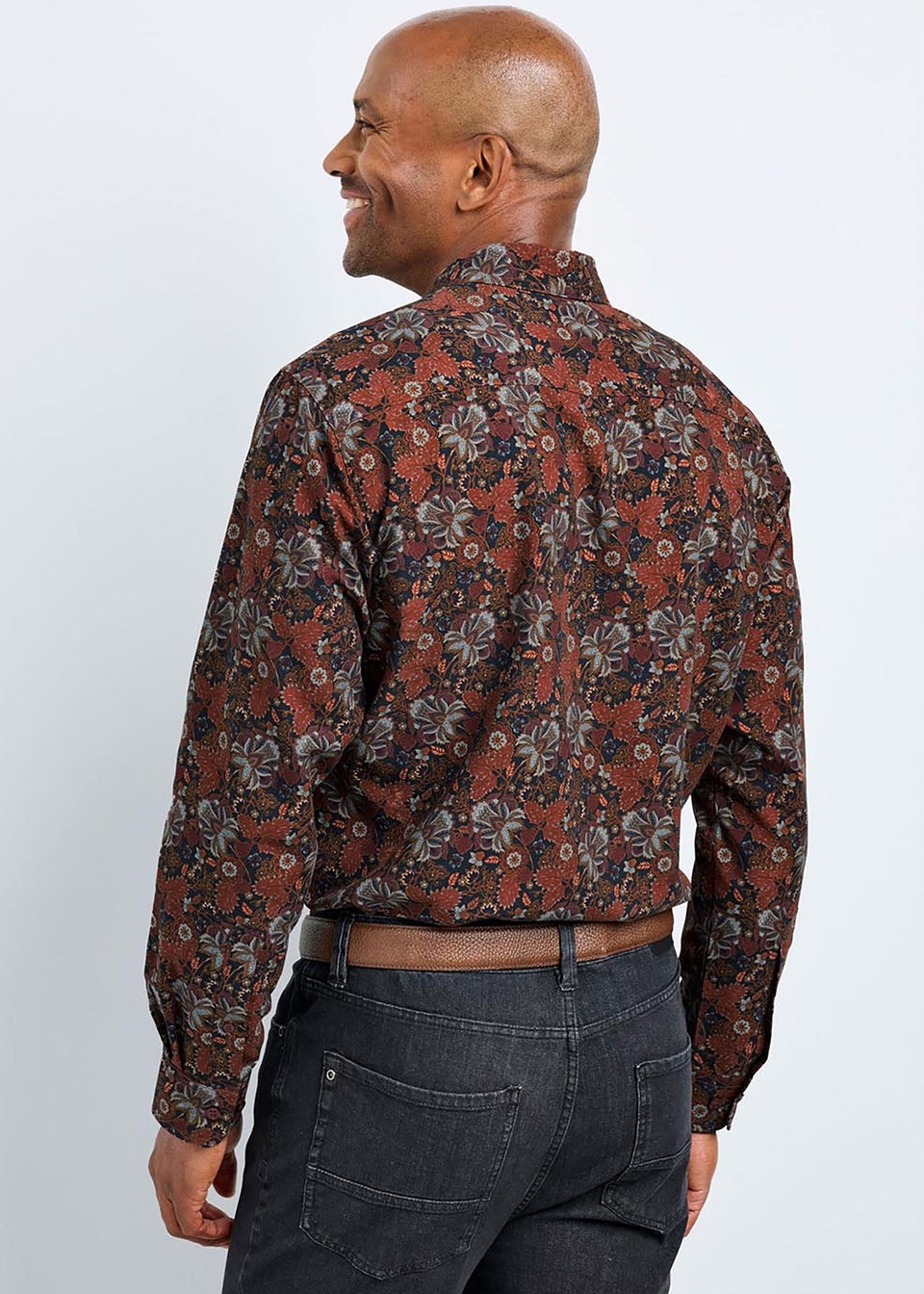 Cotton Traders Black Guinness Long Sleeve Soft Touch Leaf Print Shirt