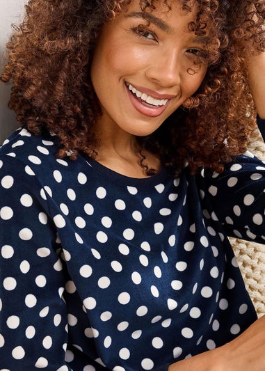 Cotton Traders Dark Blue Supersoft PJ Set