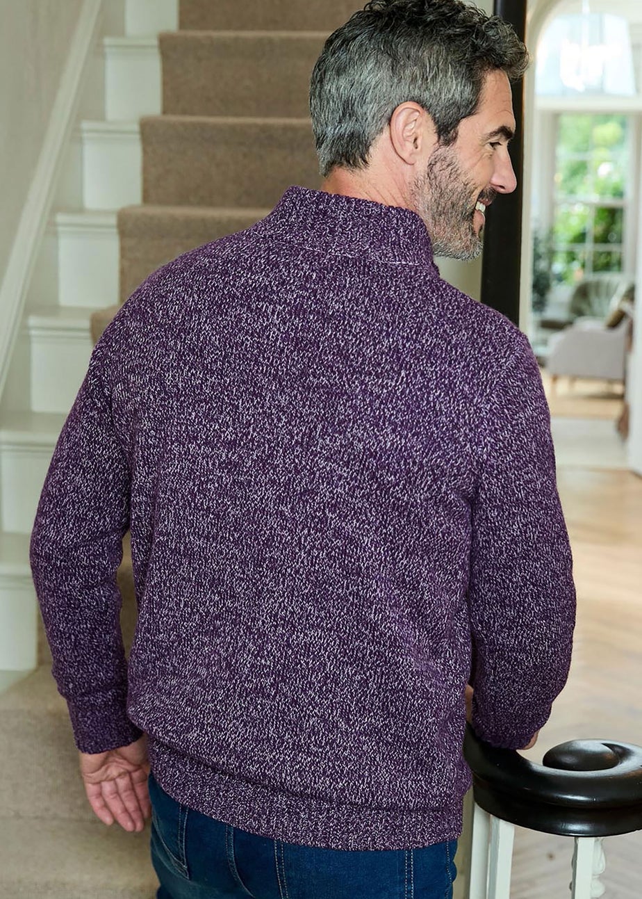 Cotton Traders Amethyst Half Button Jumper