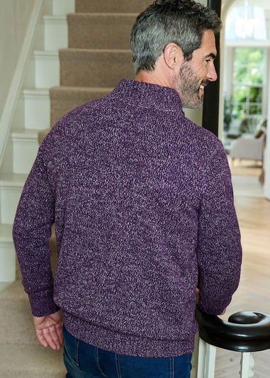 Cotton Traders Amethyst Half Button Jumper