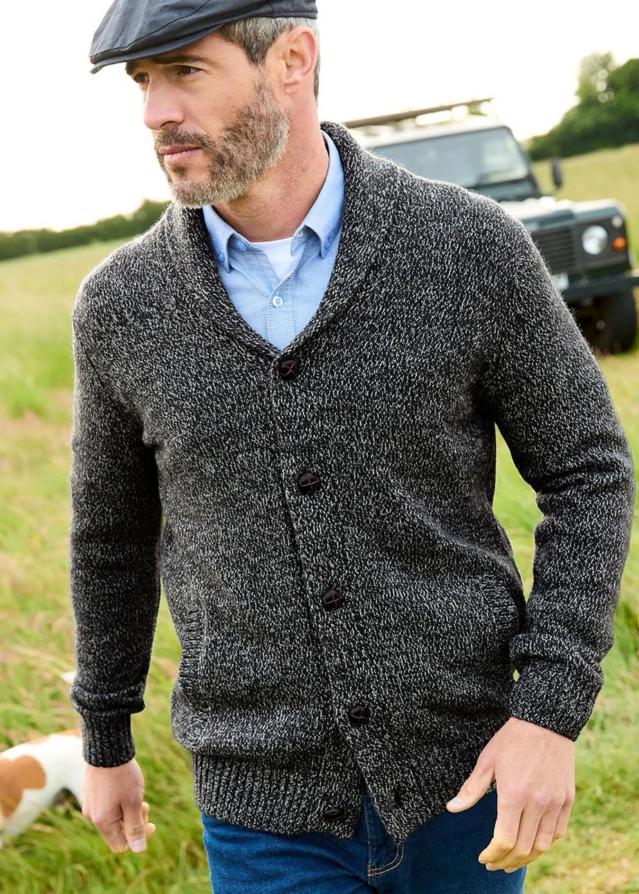 Cotton Traders Dark Green Shawl Neck Cardigan