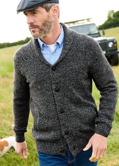 Cotton Traders Dark Green Shawl Neck Cardigan