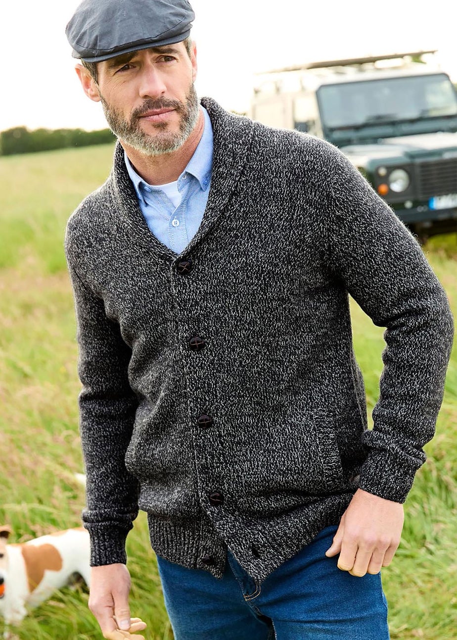 Cotton Traders Dark Green Shawl Neck Cardigan