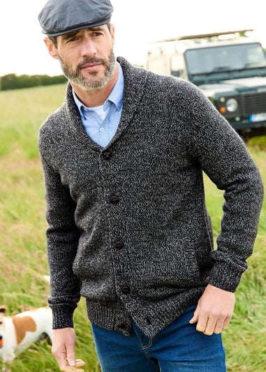 Cotton Traders Dark Green Shawl Neck Cardigan