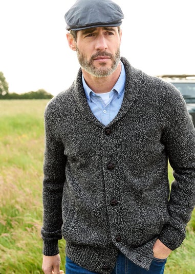 Cotton Traders Dark Green Shawl Neck Cardigan