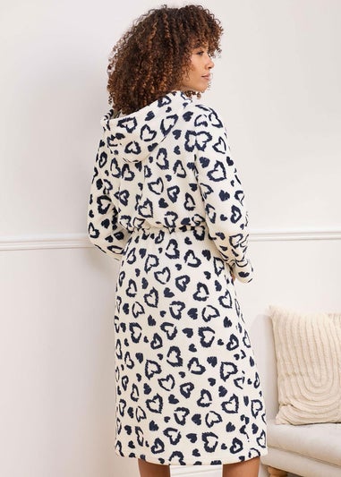 Cotton Traders Warm Cream Fleece Zip Front Dressing Gown