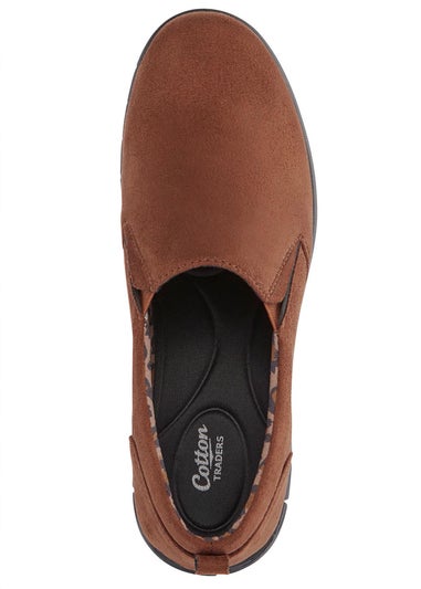 Cotton Traders Chocolate Slip On Shoes
