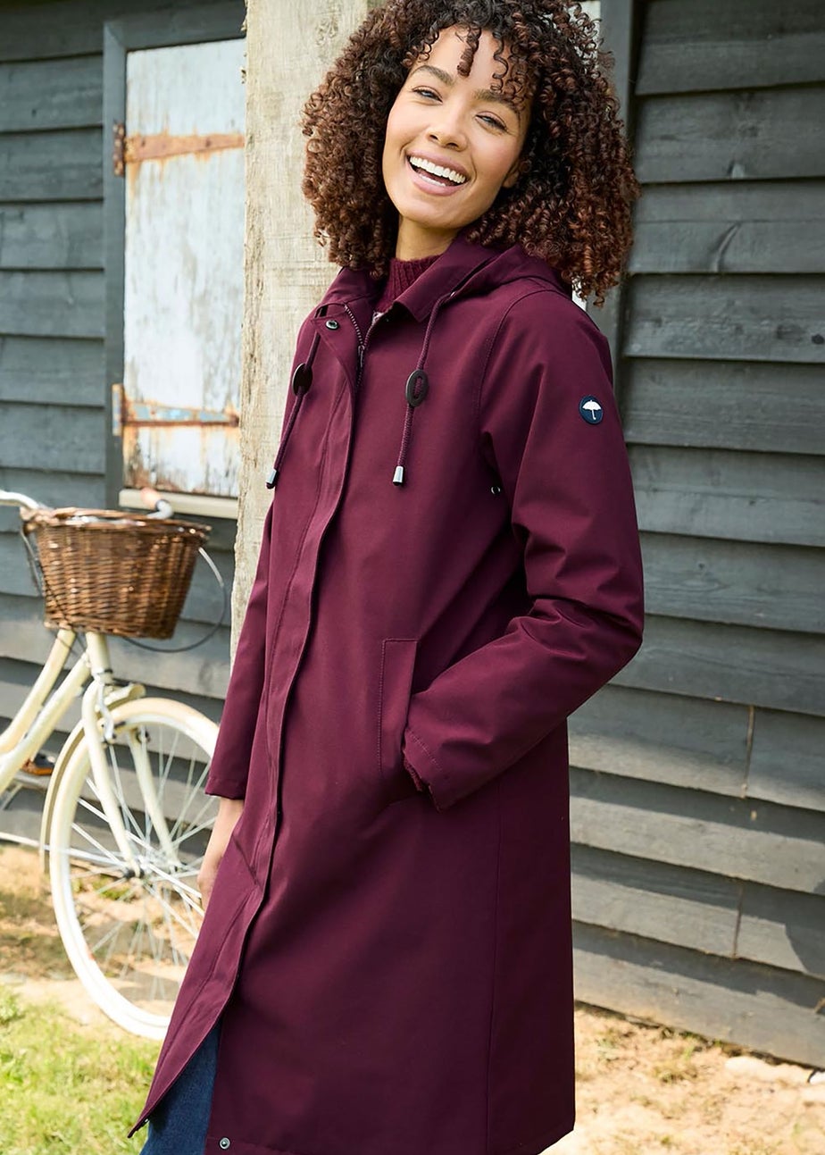 Cotton Traders Merlot All Weather Fleece Lined Long Waterproof Coat
