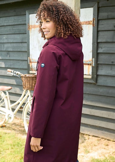 Cotton Traders Merlot All Weather Fleece Lined Long Waterproof Coat