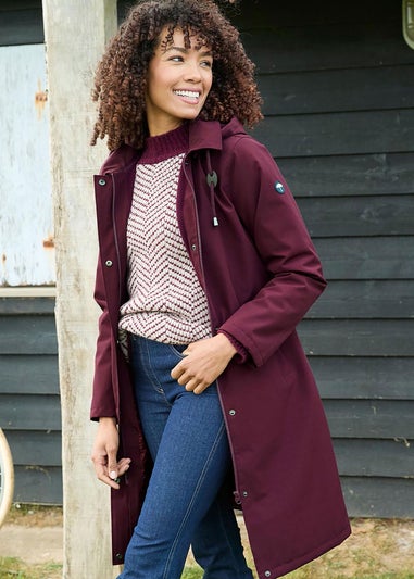 Cotton Traders Merlot All Weather Fleece Lined Long Waterproof Coat