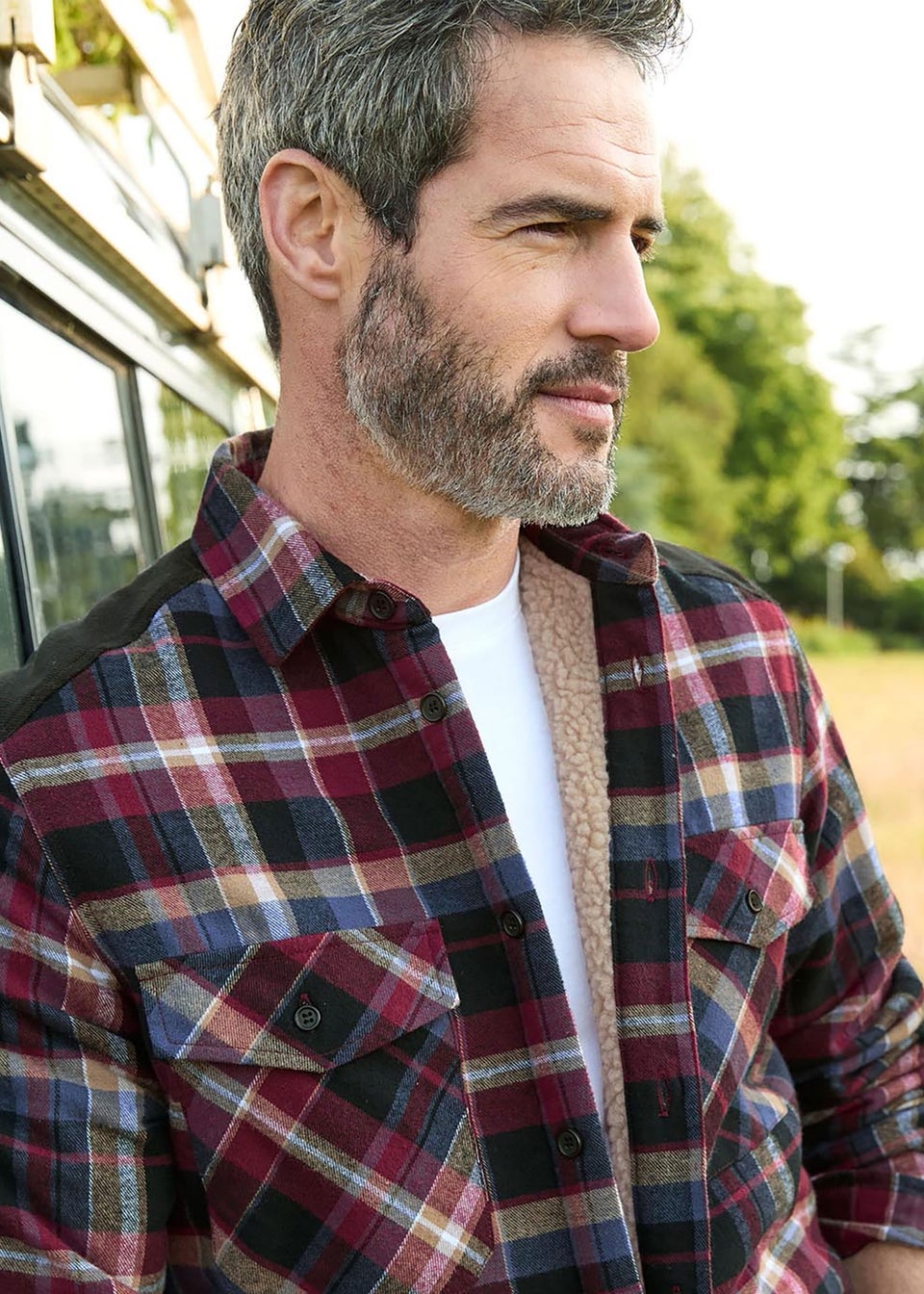 Cotton Traders Black Fleece Lined Shirt