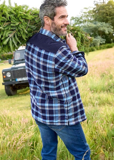 Cotton Traders Midnight Blue Fleece Lined Shirt