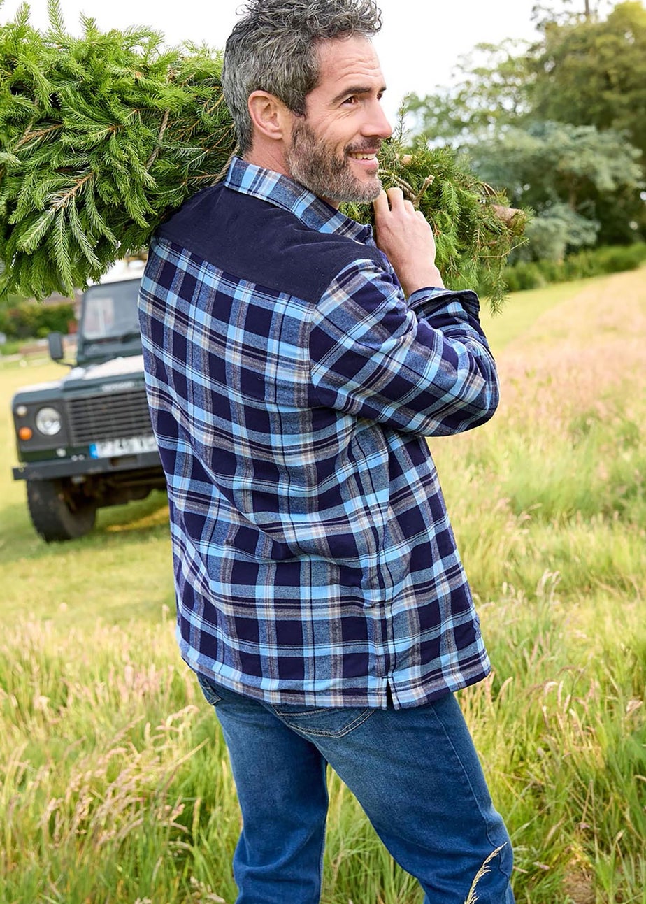 Cotton Traders Midnight Blue Fleece Lined Shirt