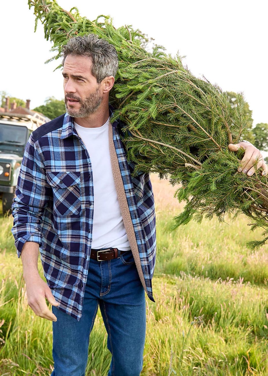 Cotton Traders Midnight Blue Fleece Lined Shirt