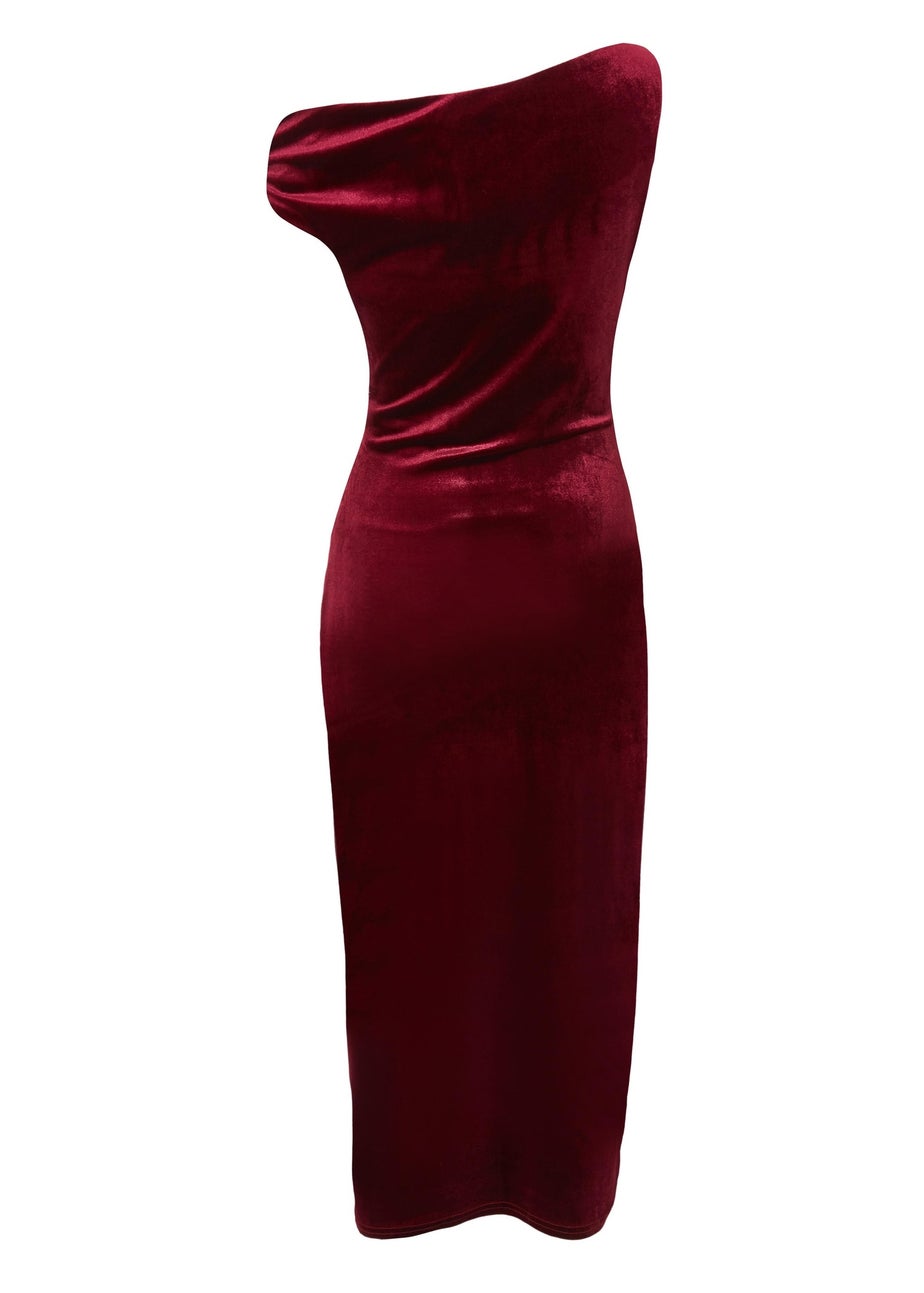 Quiz Red Petite Velvet Sash Detail Midaxi Dress