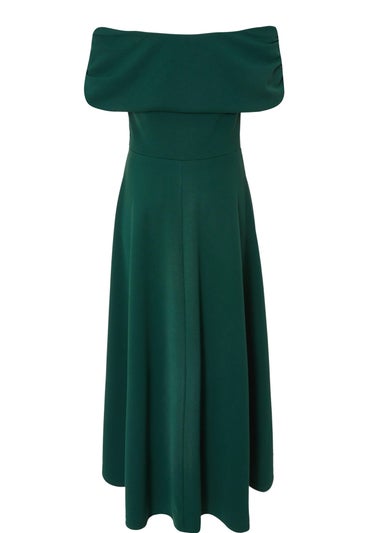 Quiz Green Diamante Buckle Midi Dress