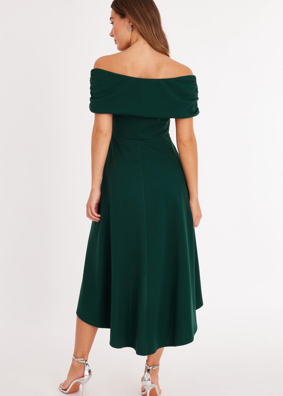 Quiz Green Diamante Buckle Midi Dress