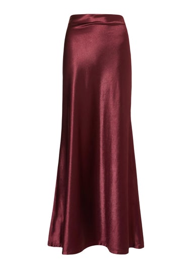 Quiz Red Satin Maxi Skirt