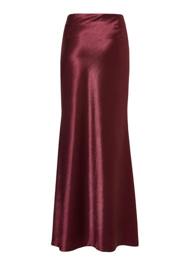 Quiz Red Satin Maxi Skirt