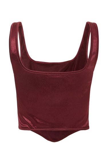 Quiz Red Satin Corset Top