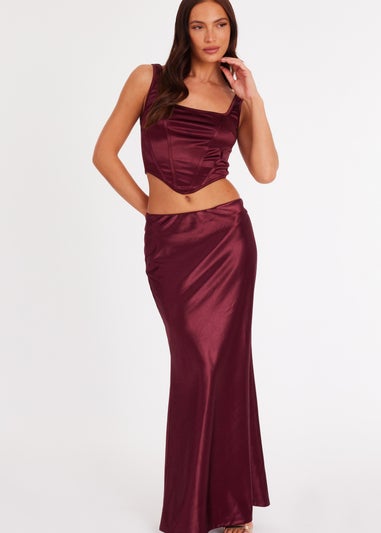 Quiz Red Satin Corset Top