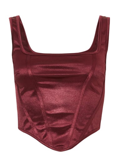 Quiz Red Satin Corset Top