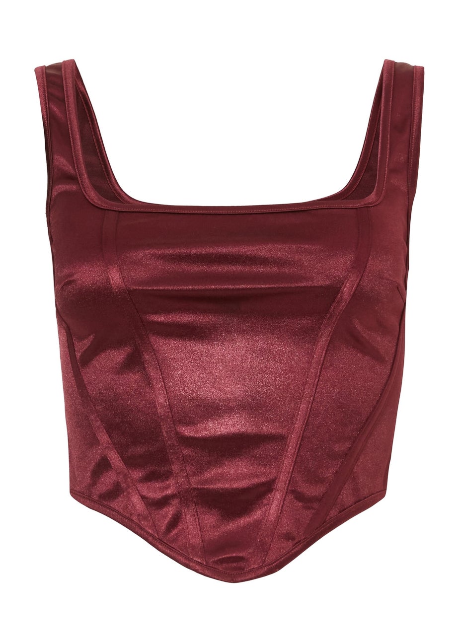 Quiz Red Satin Corset Top