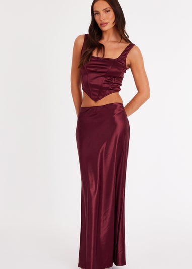 Quiz Red Satin Corset Top