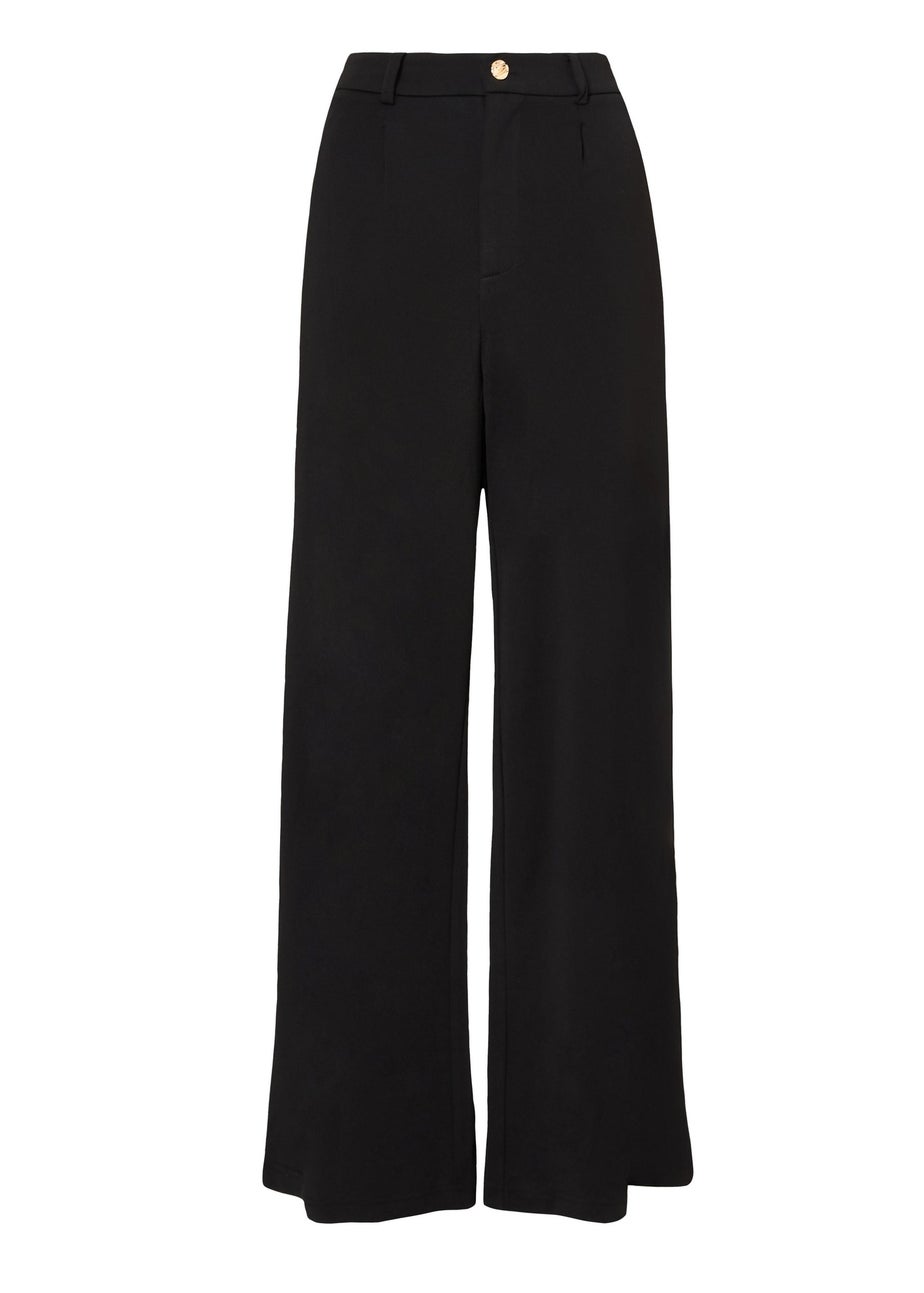 Quiz Black Petite High Waisted Trousers