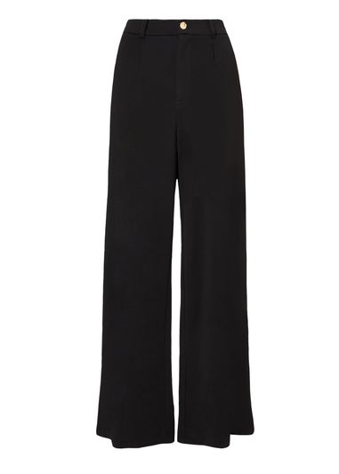 Quiz Black Petite High Waisted Trousers