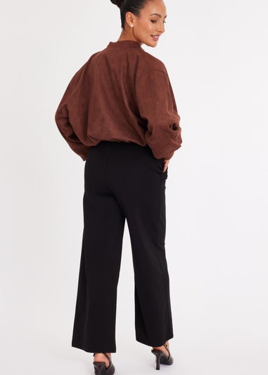 Quiz Black Petite High Waisted Trousers