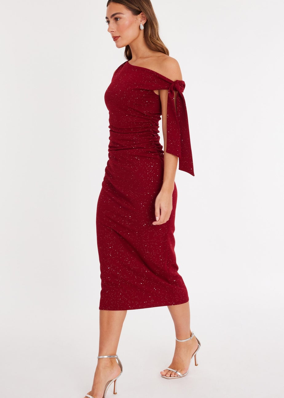 Quiz Red Glitter Midaxi Dress