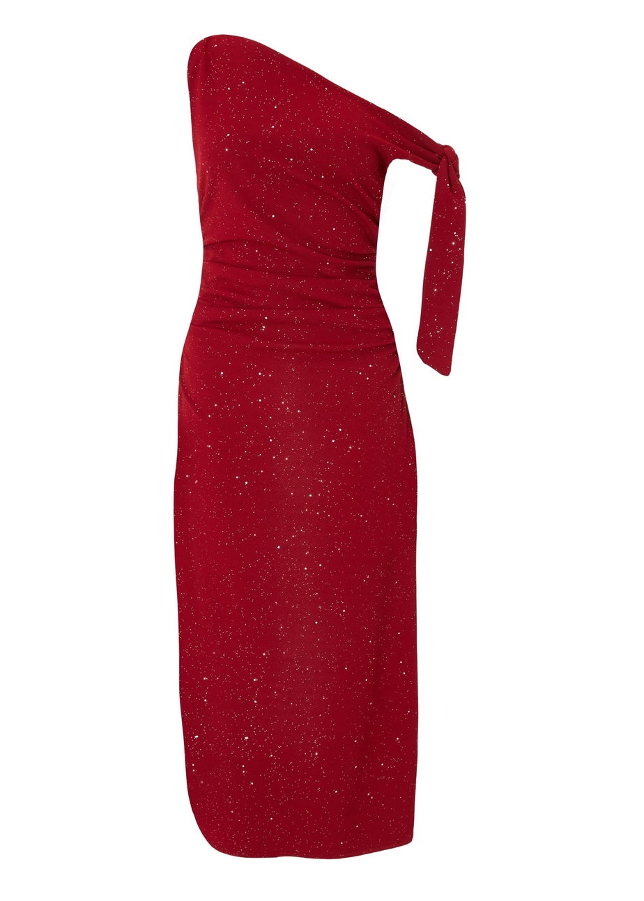 Quiz Red Glitter Midaxi Dress