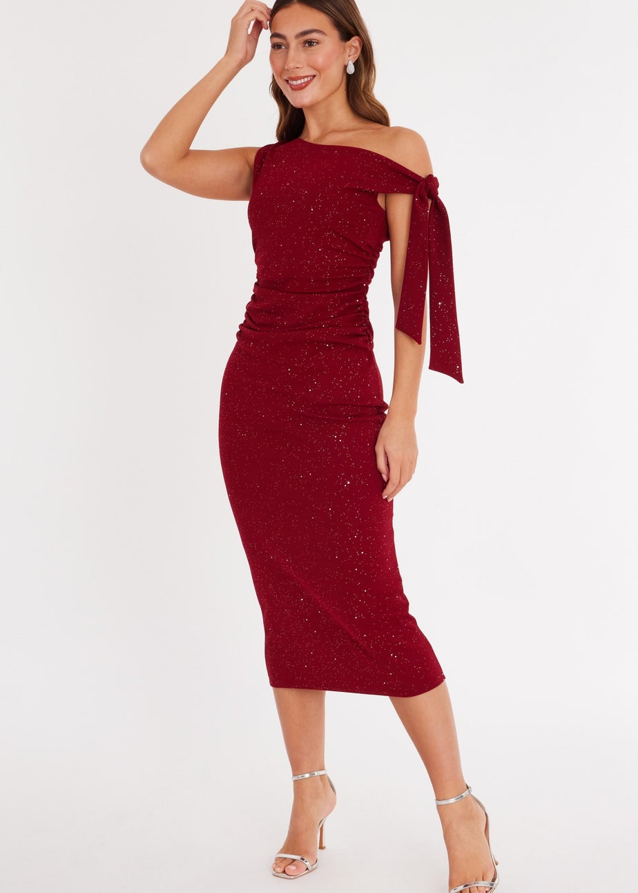 Quiz Red Glitter Midaxi Dress