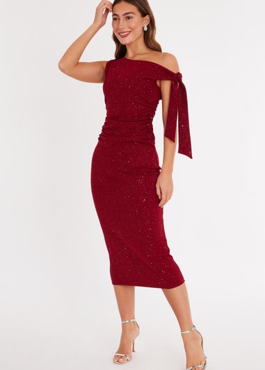 Quiz Red Glitter Midaxi Dress