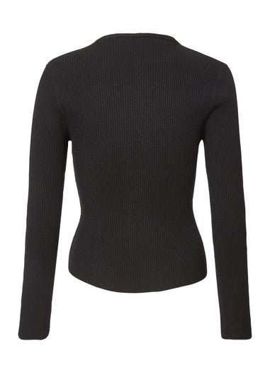 Quiz Black Embellished Long Sleeve Top