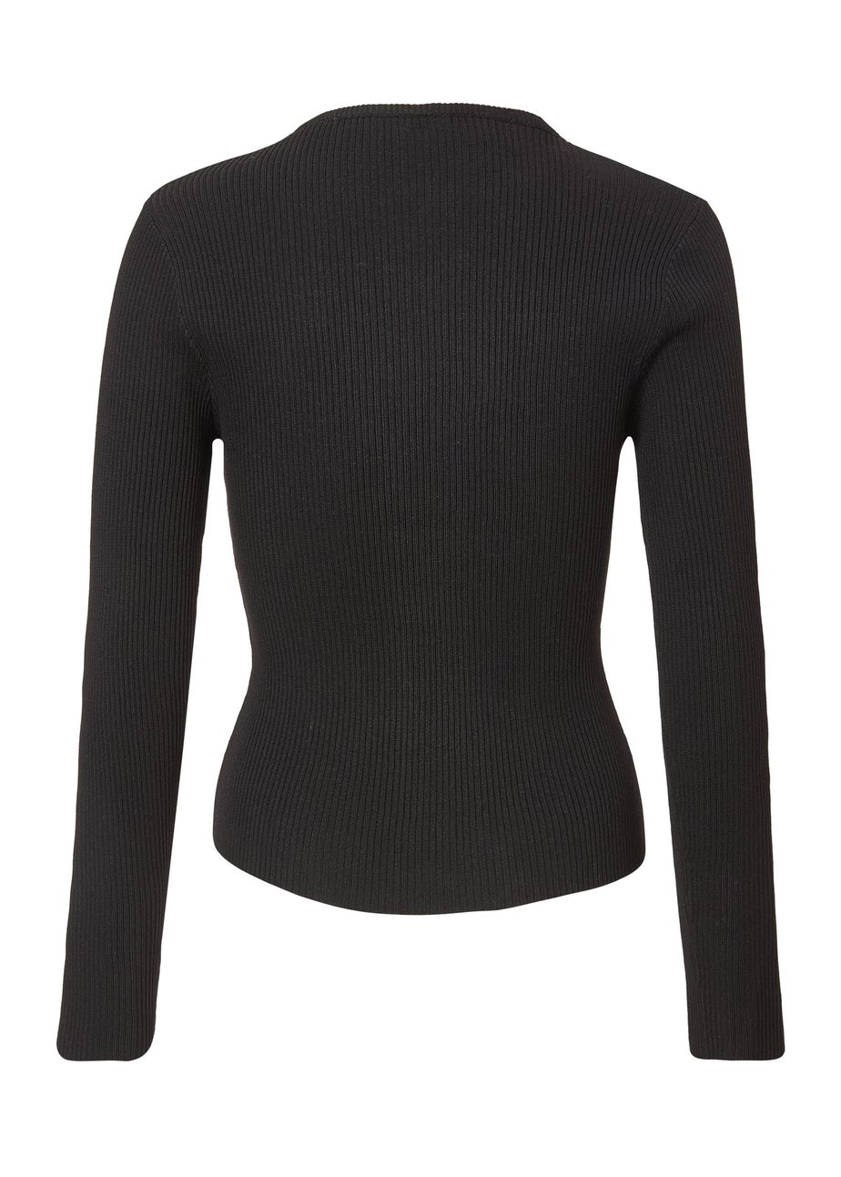 Quiz Black Embellished Long Sleeve Top