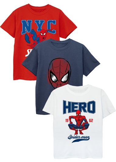 Marvel Spider-Man Boys T-Shirts 3 Pack (3-13 Years)