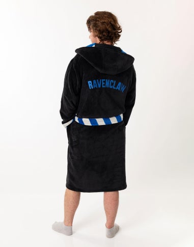 Harry Potter Ravenclaw Adults Black Hooded Bathrobe