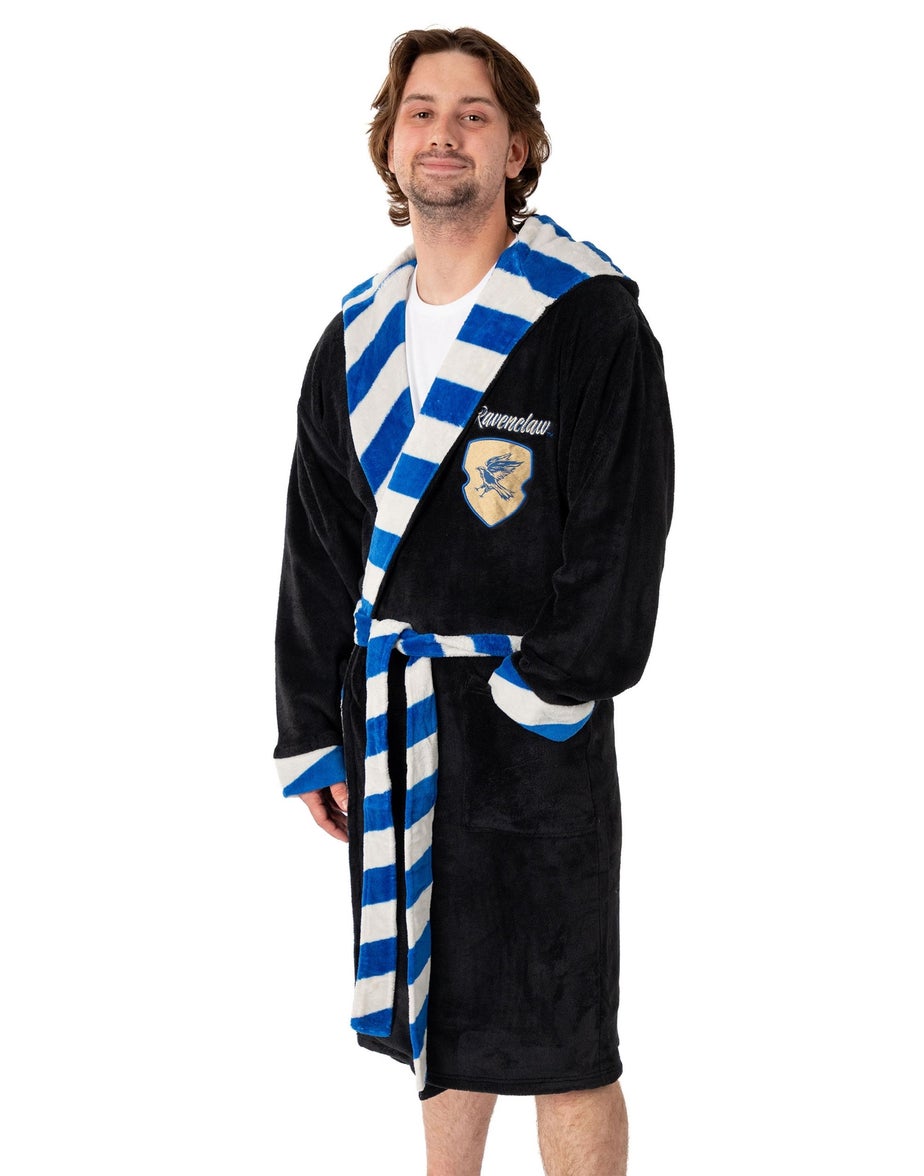 Harry Potter Ravenclaw Adults Black Hooded Bathrobe