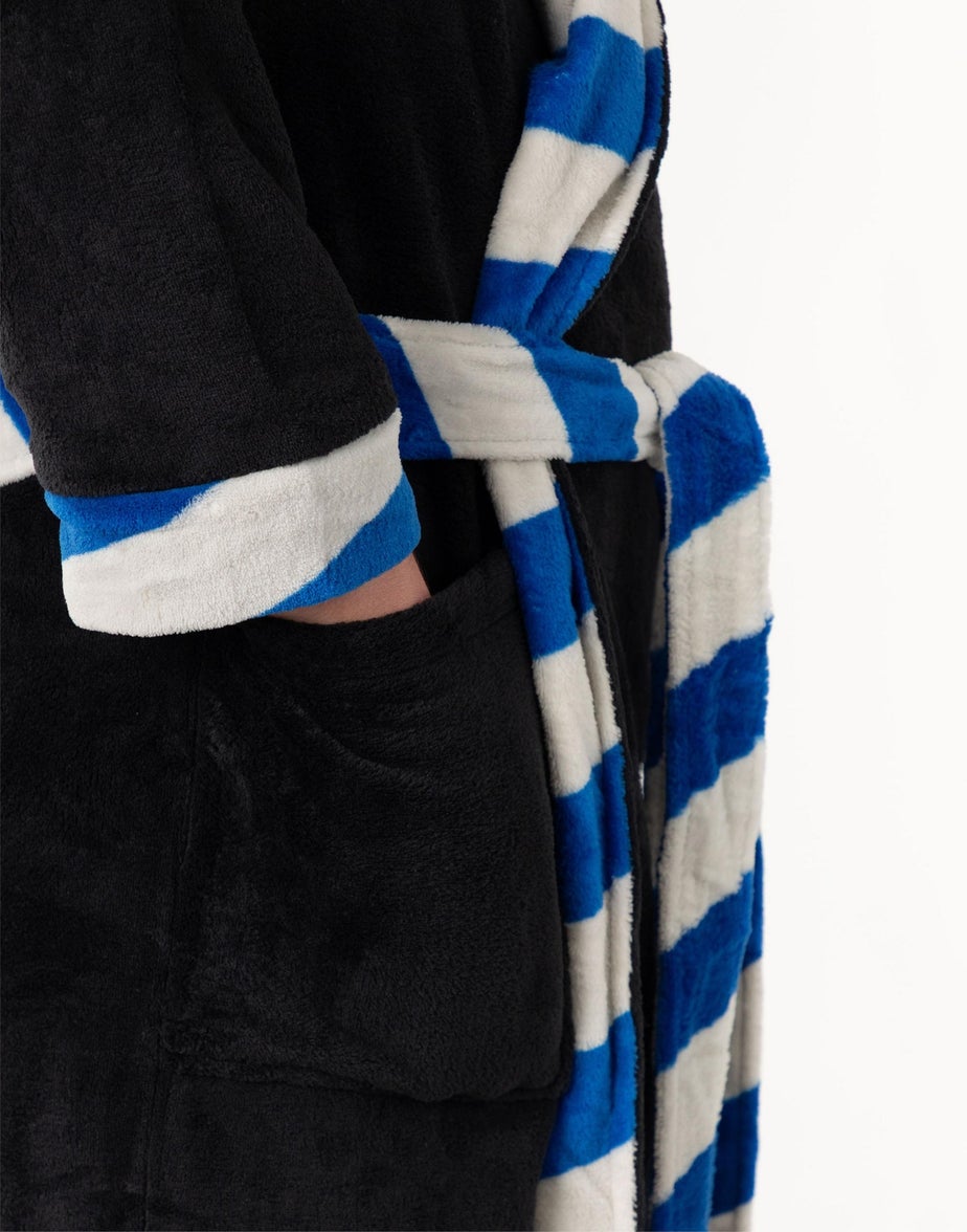 Harry Potter Ravenclaw Adults Black Hooded Bathrobe