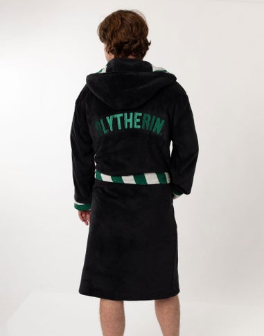 Harry Potter Slytherin Adults Black Hooded Bathrobe