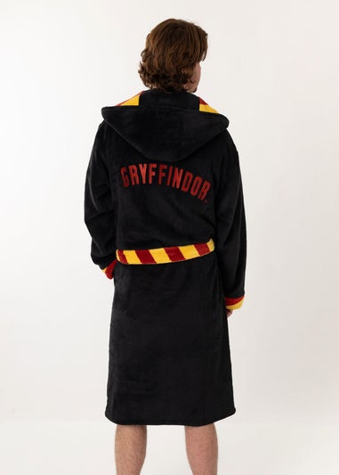 Harry Potter Gryffindor Adults Black Hooded Bathrobe