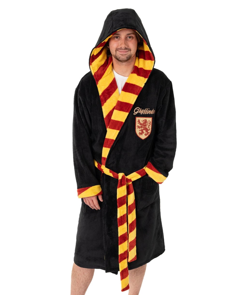 Harry Potter Gryffindor Adults Black Hooded Bathrobe