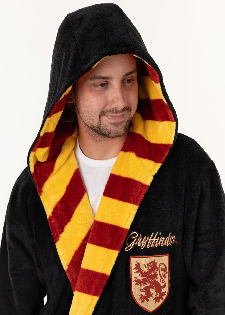 Harry Potter Gryffindor Adults Black Hooded Bathrobe