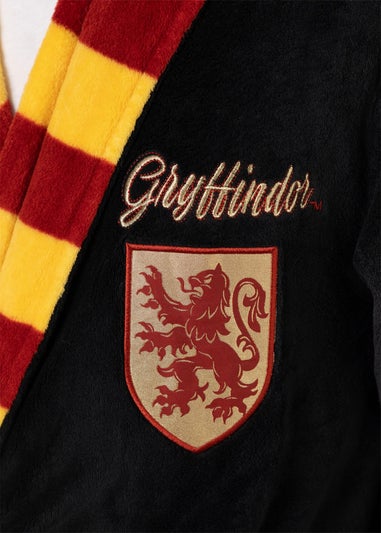 Harry Potter Gryffindor Adults Black Hooded Bathrobe