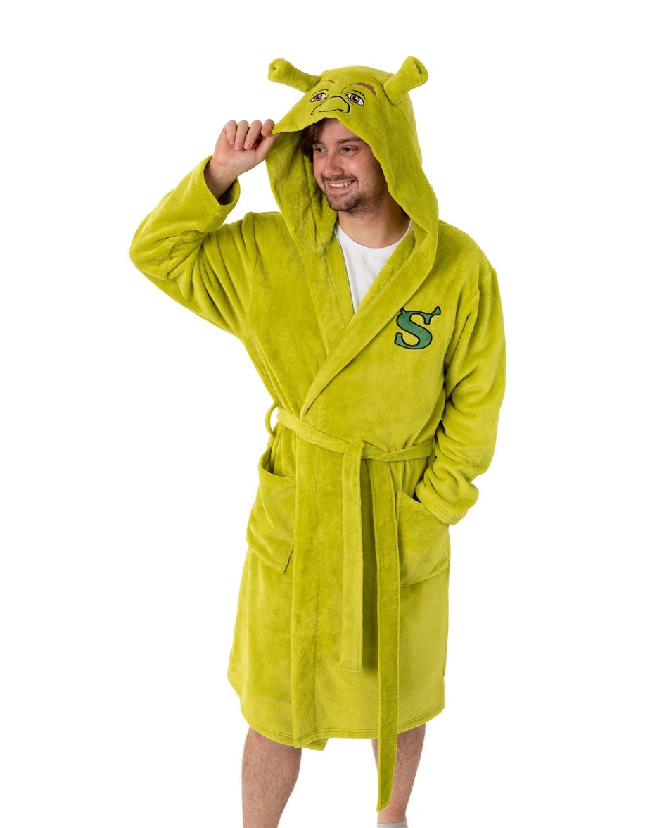 Vanilla Underground Shrek Character Adults Green Hooded Bathrobe